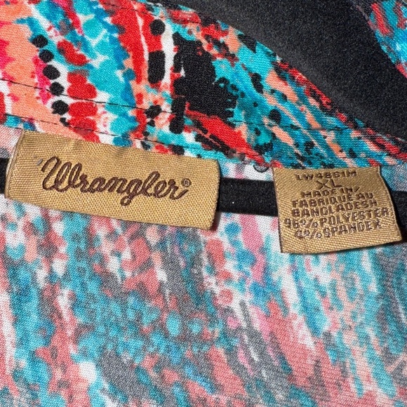 Wrangler Black Pearl Snap Sequined Flashy Glitzy Western Rodeo Festival - Picture 10 of 10